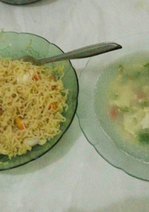 Foto resep Mie Telor kuah pisah
