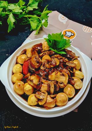 Foto resep Telur Jamur Teriyaki Pedas