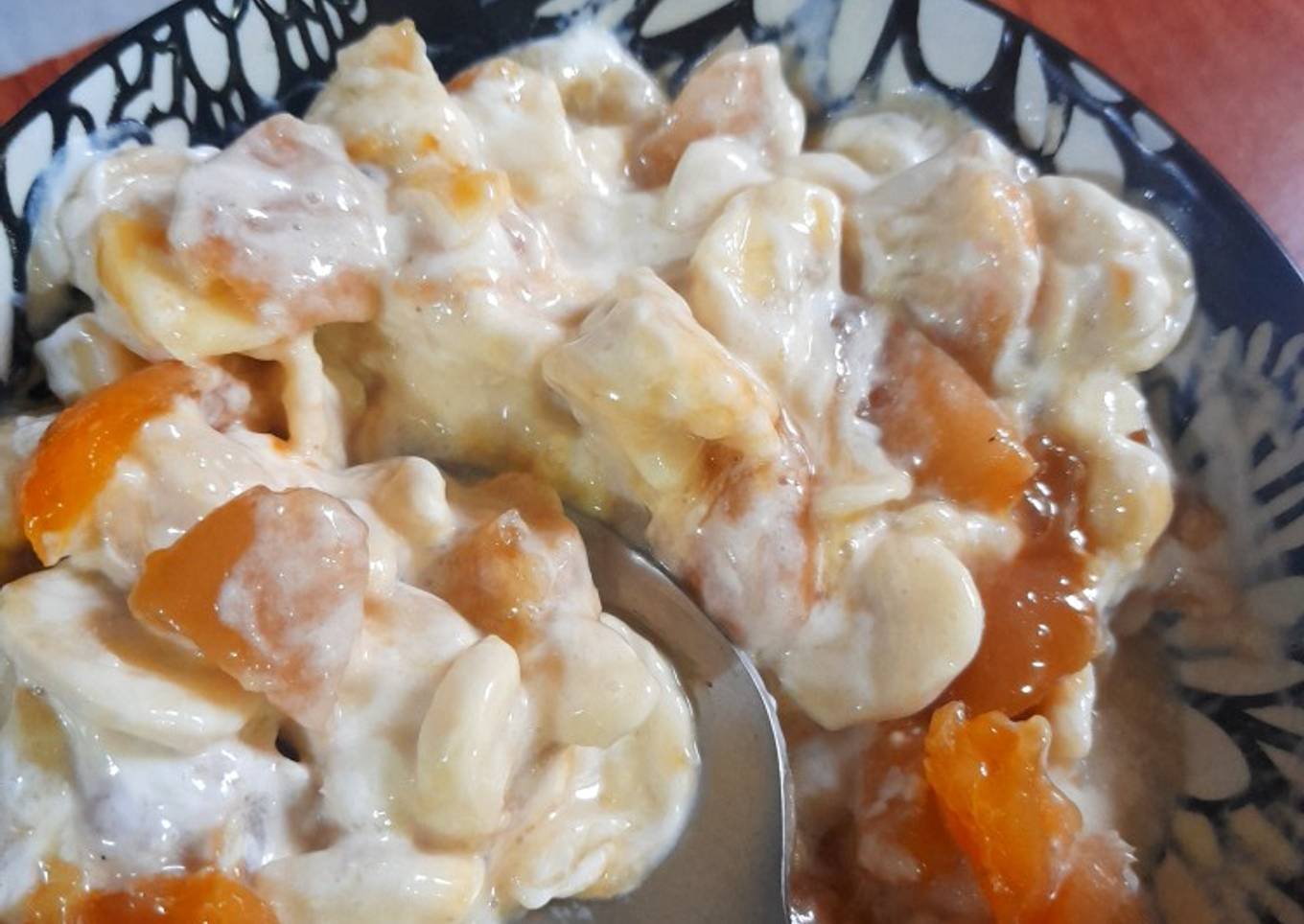 Banana plum delight with caramel sauce