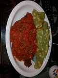 Fried fish served with mukimo