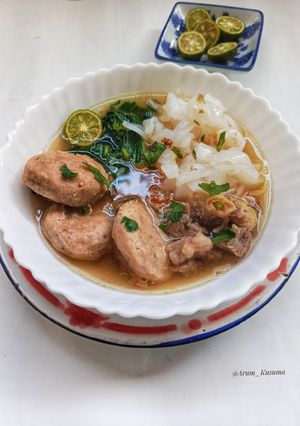 Foto resep Bakso Gepeng Kwetiau Kuah Bening