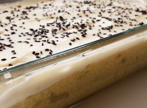 Una foto de Pastel de mijo con falsa bechamel de coliflor
