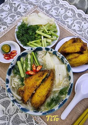 Hình của món Bánh canh bột mì cá rô.