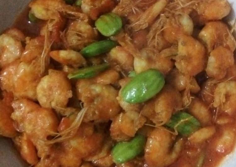 Udang pete bumbu merah