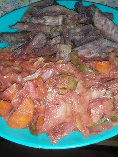 A picture of Borscht A La Grace With Deep Fried Arrowroot.