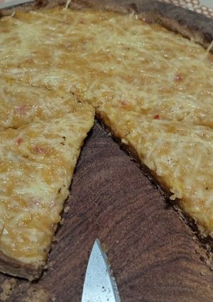 Una foto de Tarta integral de choclo y calabaza