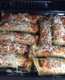 Canelones de espinaca con salsa