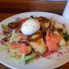 A picture of Potato salmon salad.