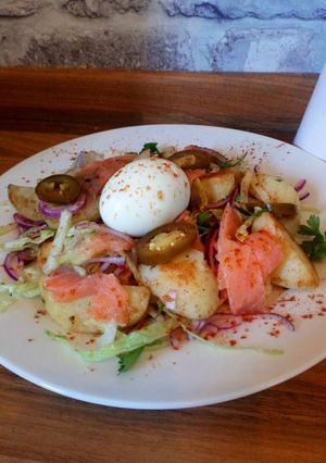 A picture of Potato salmon salad.