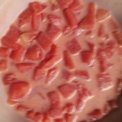 A picture of Watermelon and milk.