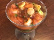 Una foto de salsa de palmitos