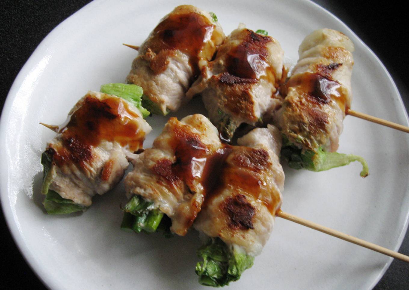 Pork Belly Rolls on Skewers