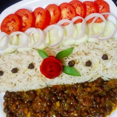 Rice with black chana A picture of Rice with black chana.