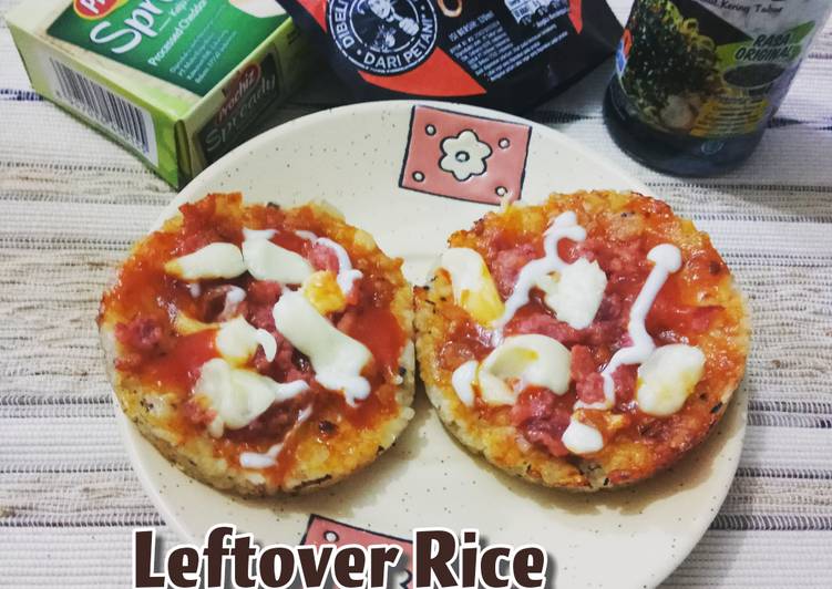 Langkah Membuat Leftover Rice Mini Pizza with Seaweed Nori, Lezat