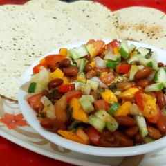 A picture of Black bean and Mango salsa.