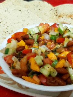 A picture of Black bean and Mango salsa.