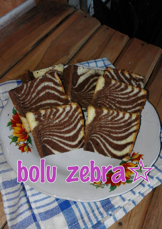 Foto resep Bolu zebra panggang😘