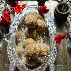 Sesame and jaggery Laddu A picture of Sesame and jaggery Laddu.