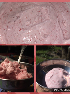 Una foto de 🍓Helado o mousse de frutilla🍓
