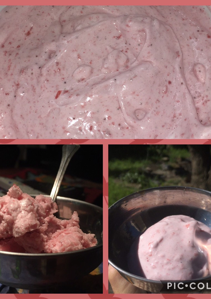 Una foto de 🍓Helado o mousse de frutilla🍓