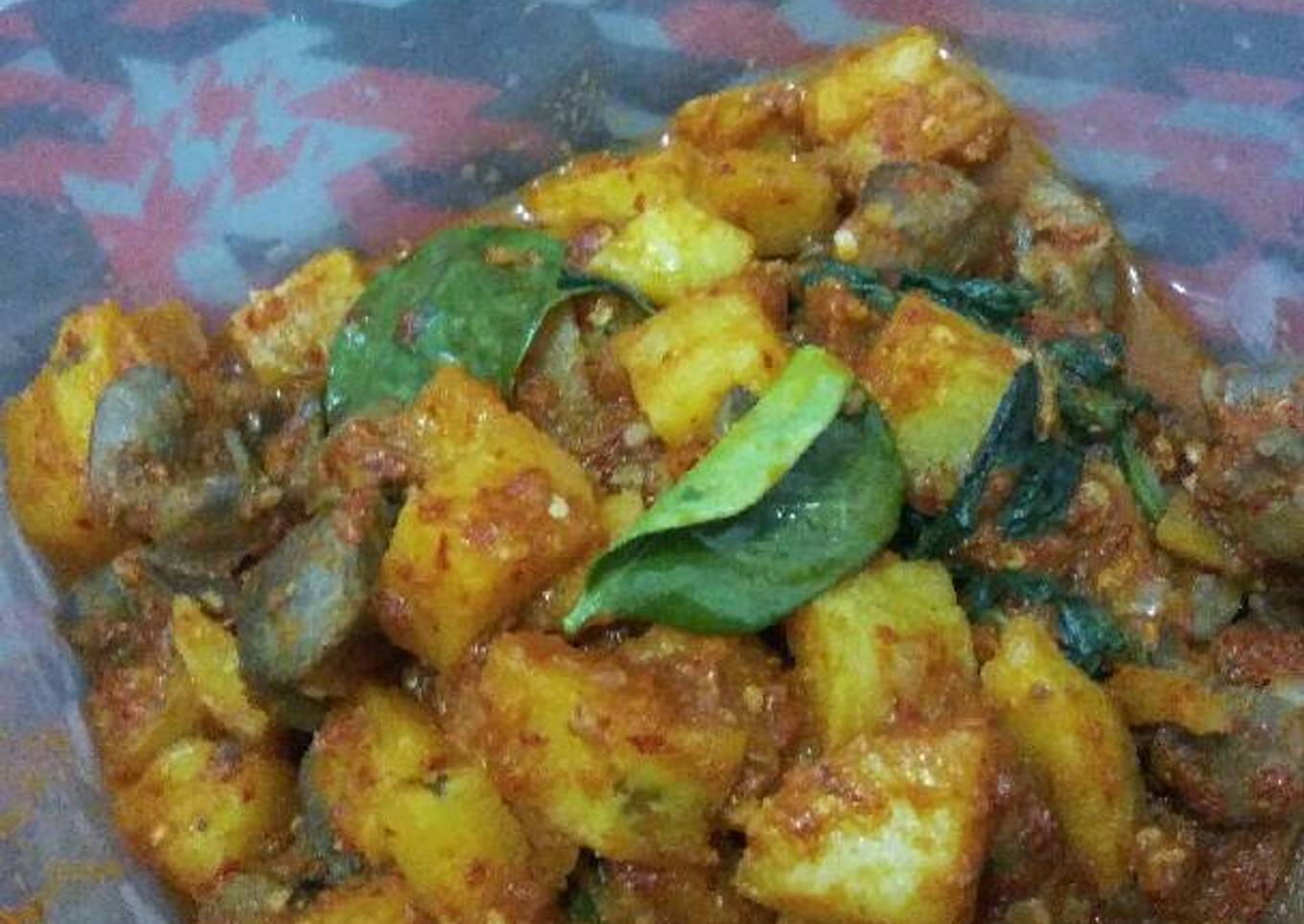 Balado Kentang dan Ati Ampela Ayam