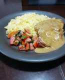 Filete de pierna de cerdo con salsa de Cebolla y mostaza 👩‍🍳