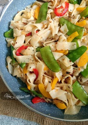 Foto resep Tumis Pasta Fettuccini