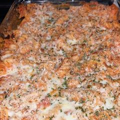 A picture of Bake Ziti with a twist.