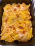 Pasta al forno con salsiccia funghi porcini e besciamella di zucca
