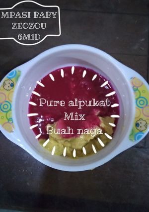 Foto resep Pure Buah Naga mix Alpukat MPASI