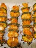 Spiedini di pollo con zucchine