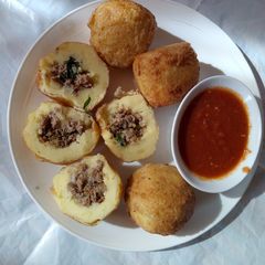 A picture of Beef Cutlets #deepfriedsnack.