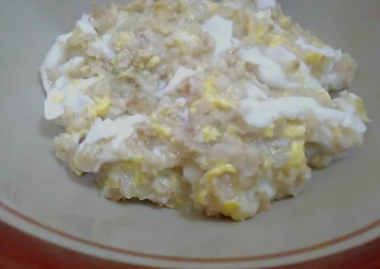 Bubur Oat Telur Enak