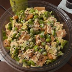 A picture of Salmon Poke Bowl 🥙🌸.