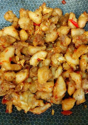 Hình của món Tóp mỡ cháy tỏi ớt.