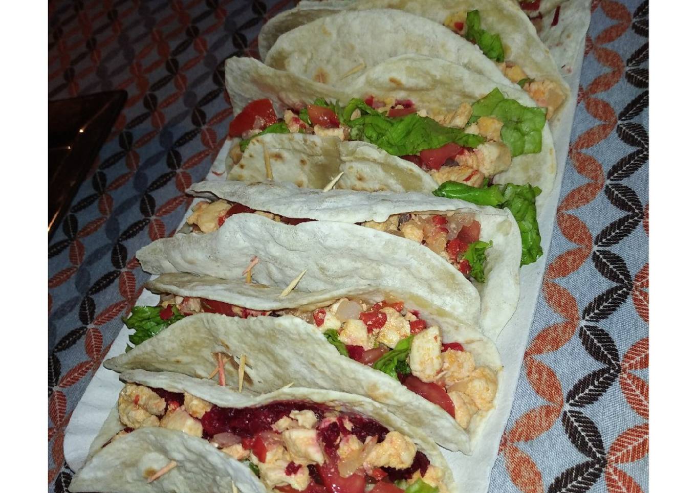 Tacos de pollo y verduras saludables!