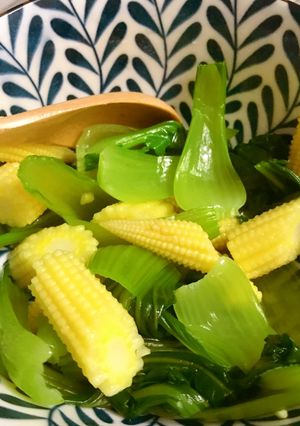 青江菜拌玉米筍🥬 的食譜成品照片