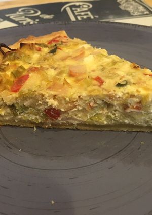 Φωτογραφία της συνταγής Tarte printanière aux poireaux et poulet fumé