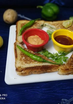 A picture of Stuff Potatoes Tava Toasted Sandwiches (very less masala).