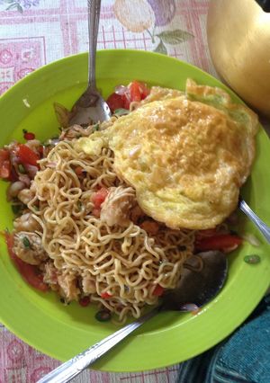 Foto resep Mie goreng telur dadar