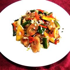 A picture of Stir Fried Veggies with Gnocchi.