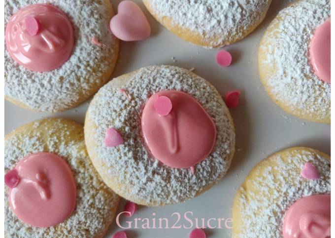 Biscuits sablés fondants à la maïzena (Octobre rose) · Aux délices du palais