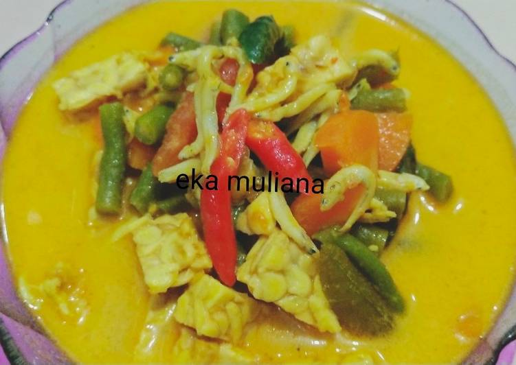 Resep Sayur tempe teri santan yang Enak Banget