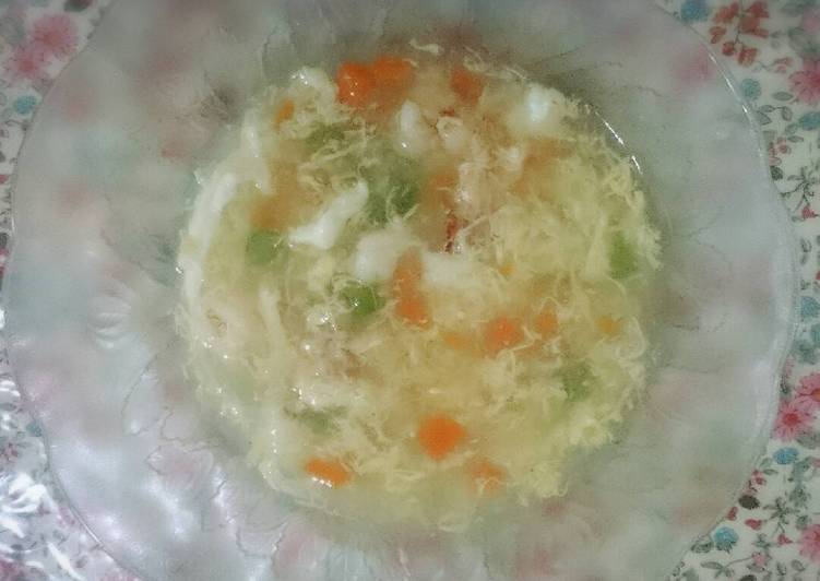 Sup Seadanya (Telur, Buncis, Wortel, Udang)