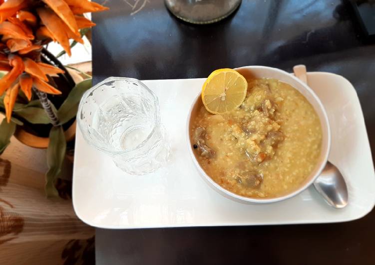 Recipe of Favorite OATS AND BEEF SOUP(ARABIC SOUP/SHURBA).#teamkitchenqueens