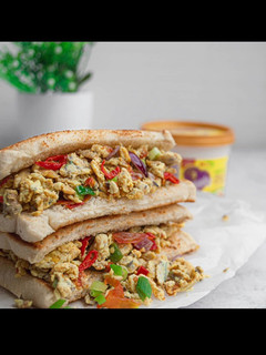 A picture of Toasted bread and egg.