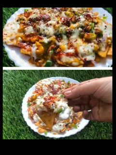 சீஸி நாசோஸ் பீட்சா(cheesy nachos pizza recipe in tamil) செய்முறை முக்கிய புகைப்படம்