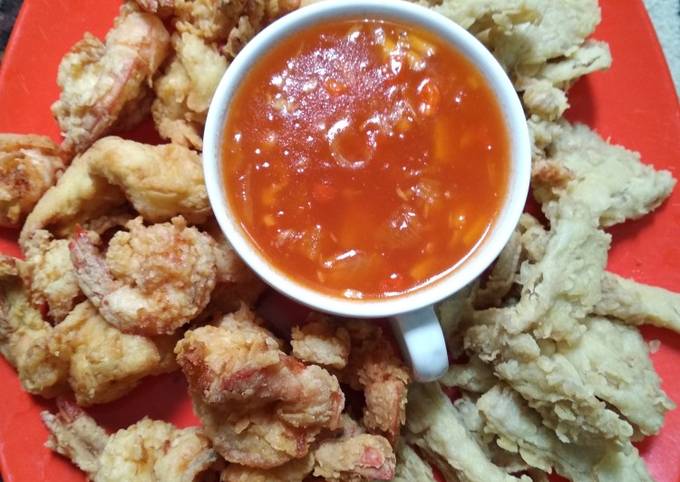 Resep Ayam dan udang saus asam manis, Enak Banget