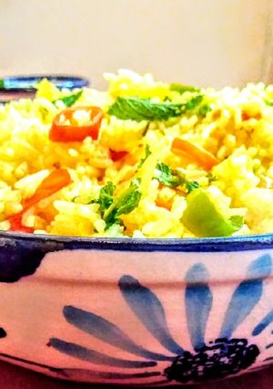 A picture of Vegetable spicy dum biryani.