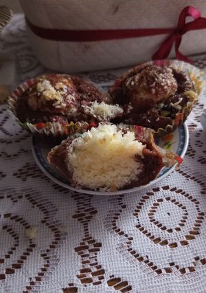 Raffaello muffin kandírozott gyümölcsökkel (elronthatatlan) recept fotója